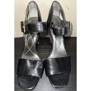 Enzo Angiolini Block Heel Black Sandal Size 10